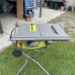 RYOBI 15 Amp 10 in. Expanded Capacity Portable Corded Table Saw With Rolling Stand