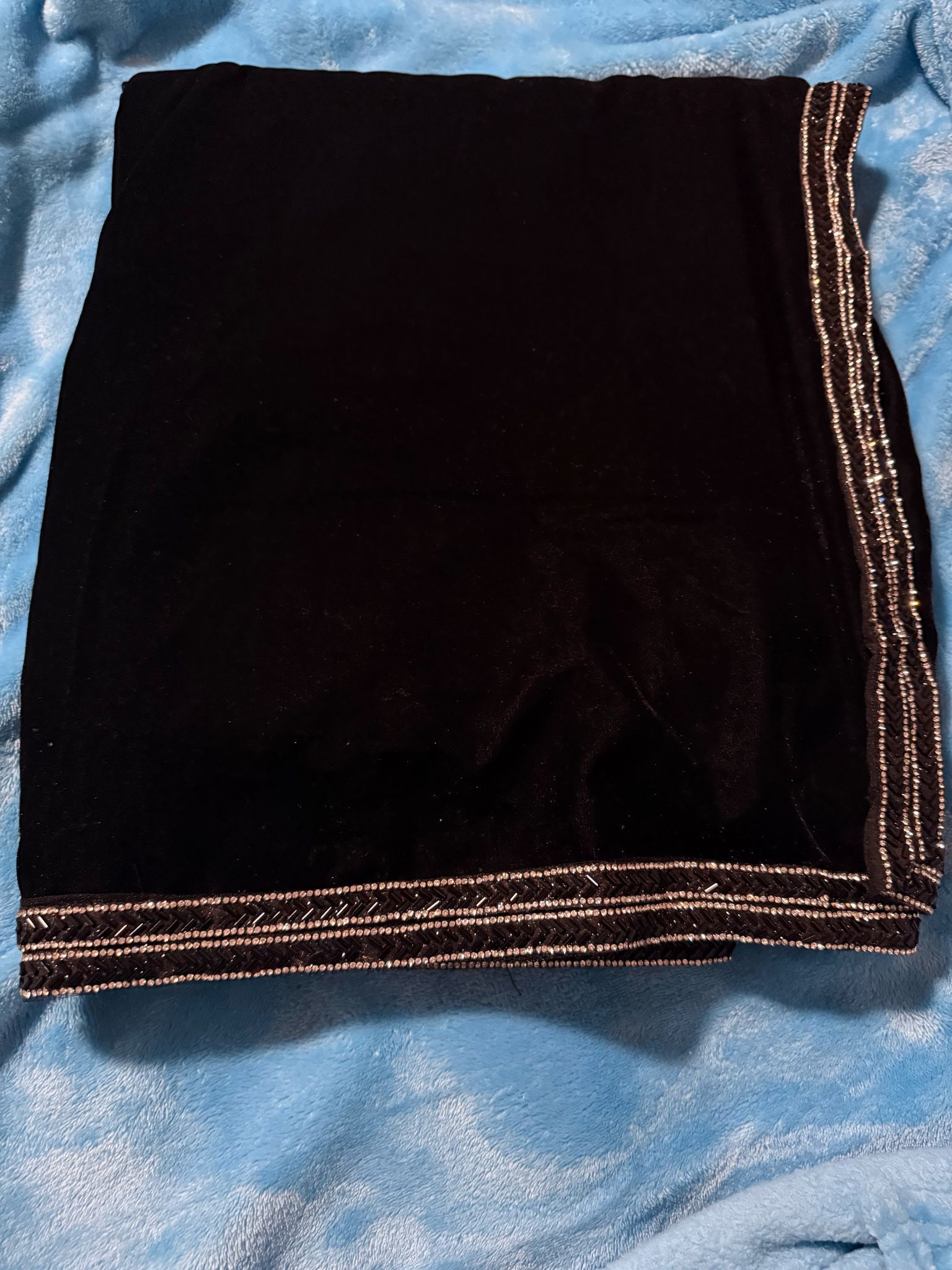 Gorgeous Black Velvet Shawl