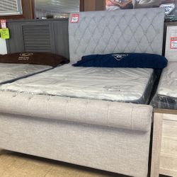 Brand new queen size headboard, footboard, and rails for 799 furniture to go brand new