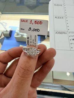 14k white gold cluster ring