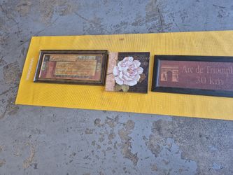 Wall Art Lot Of 3 11x23 And 12x12