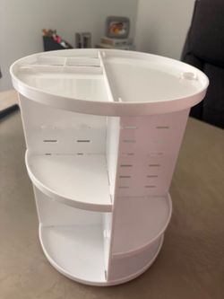 360° Rotating Makeup Organizer – White