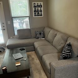 Gray Sectional couch With Chaise 