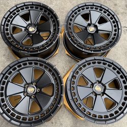 20” Satin Black Mantra Flow-Forged Wheels with Falken AT Tires fit Porsche Macan 
