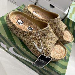 Nike Mind ReactX Rejuven8 Slide .Swoosh Touch Grass Wheat Size Men 6 Men 7.5 Women