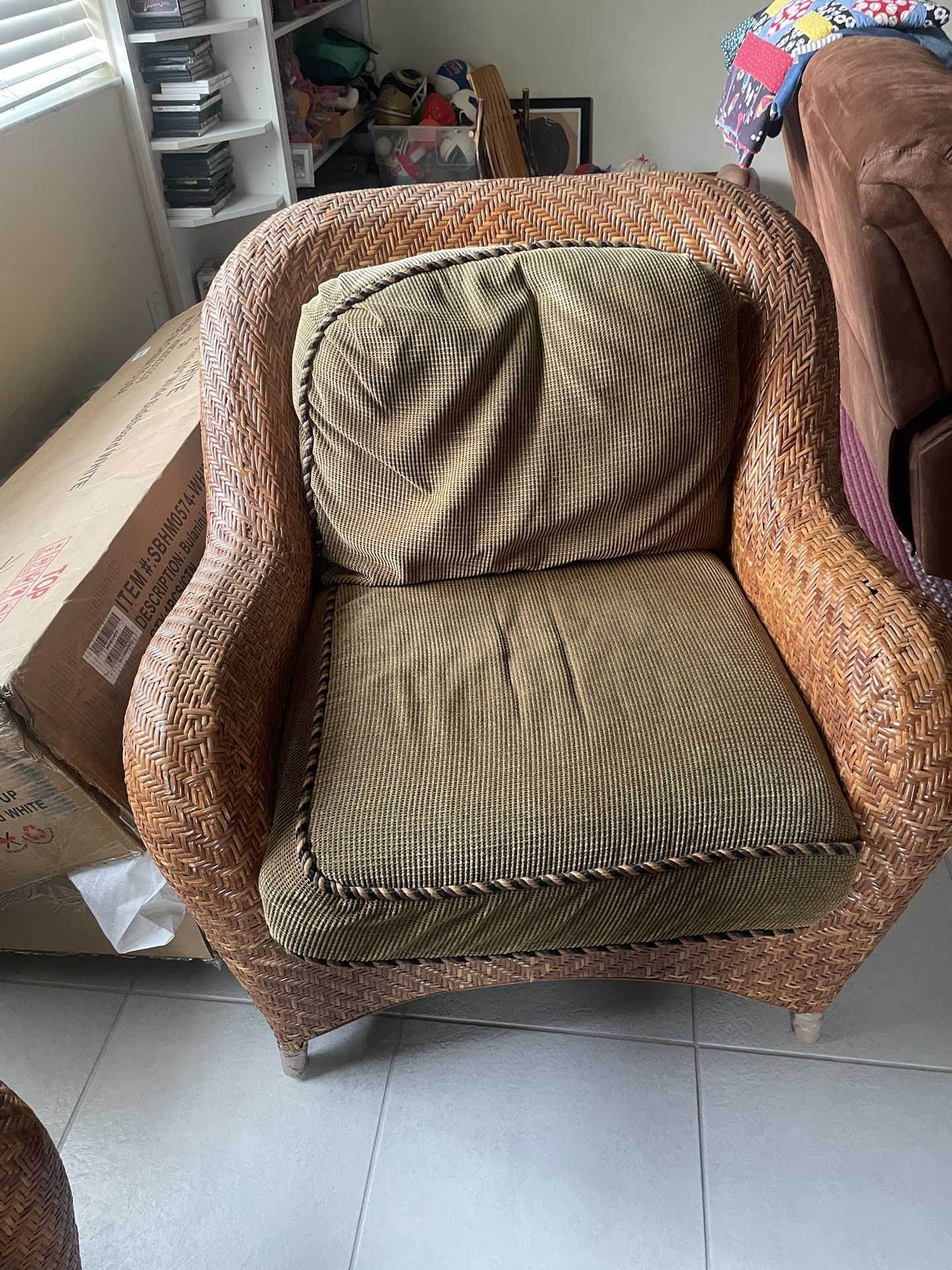Rattan Chair And Ottoman