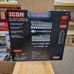 NEW Icon 54 Piece General Service Set SAE And Metric M25400