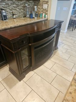 Tv fireplace side table