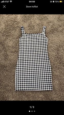 black and white checkered dress