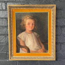 Antique California Portrait Oil Painting of Girl Sitting  by Wanda Neumann, c.1920’s
- Delivery Available