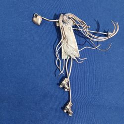 LHTC Sterling Silver Whimsical Skater Girl Pin Jeff Storey Vintage 87-88 Brooch