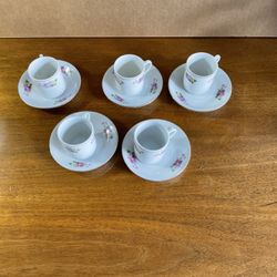 Demitasse China Cups And Saucers
