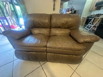 Leather love seat