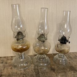 Old Oil-Burning Hurricane Lamps