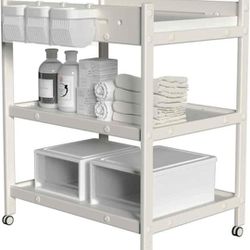 Diaper Changing Station with Wheels, Portable Mobile Nursery Organizer BRAND NEW! 