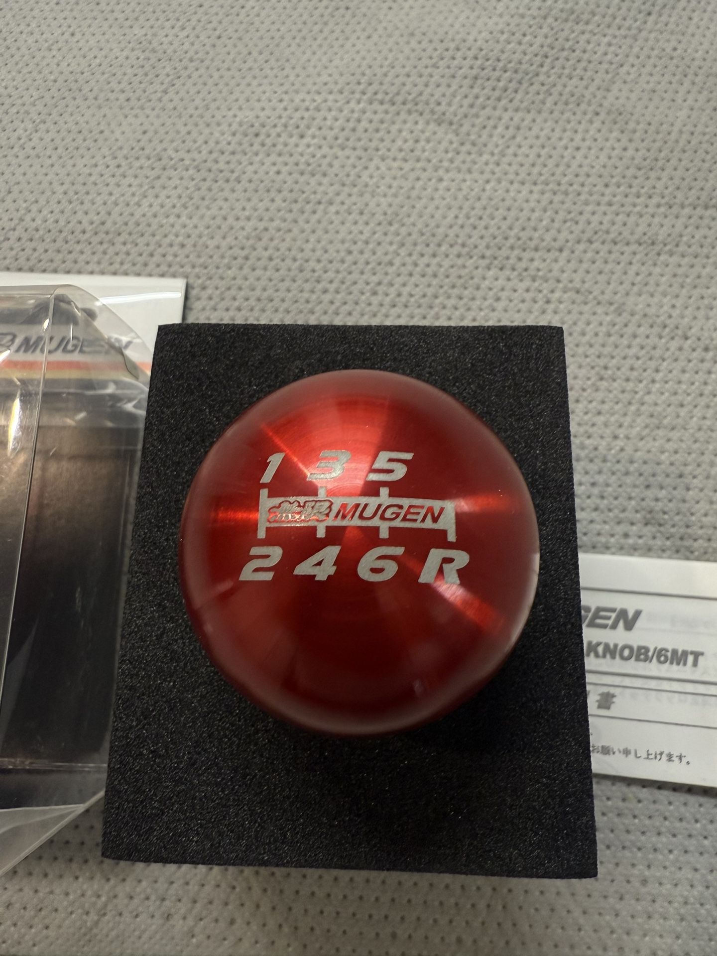 Mugen Authentic 6 Speed Red Round Shift Knob For Honda And Acura