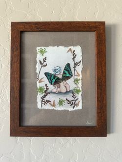 Fairy butt butterflywings Original Artist Signed mixed media art
