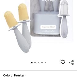 ezpz Tiny Pops (Pewter) - 4 Months+ - Popsicle Mold Set