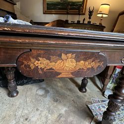 🌟Antique 19th Century🌟Floral Inlay Wood Table