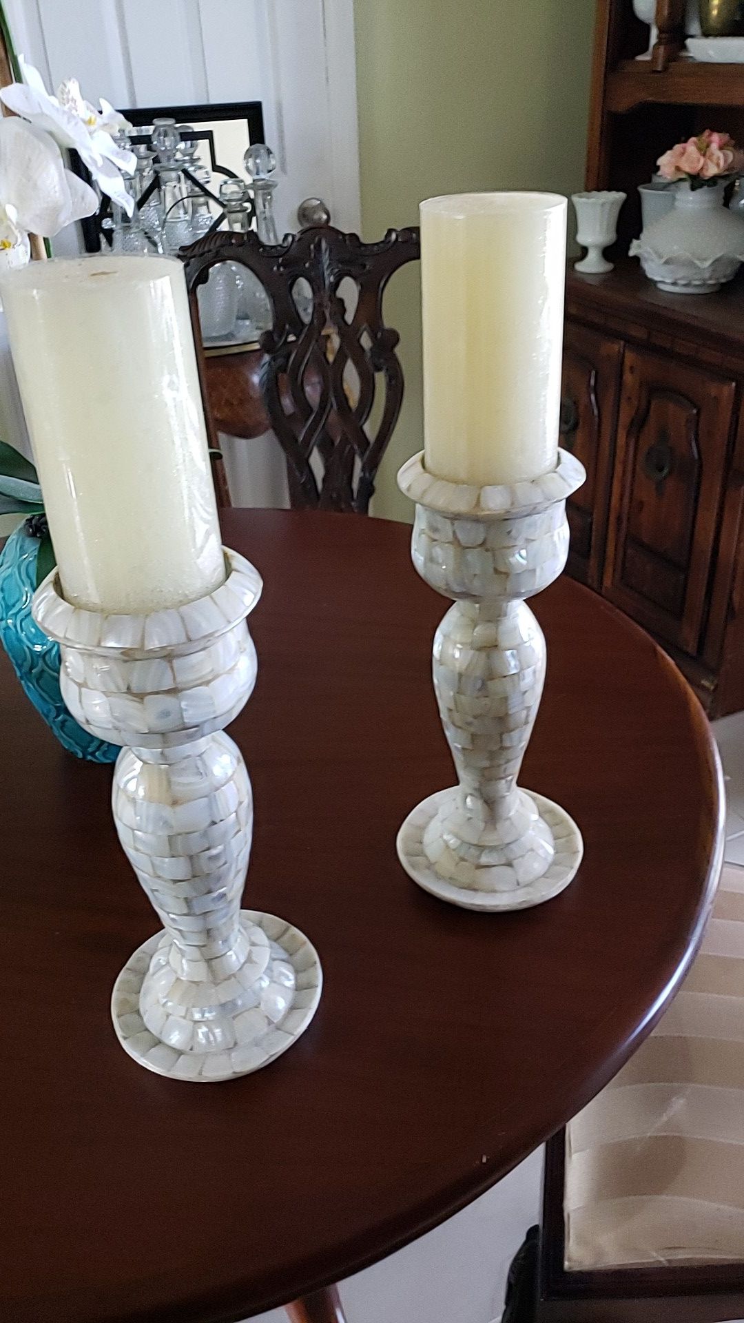 Mother of pearl candlesticks