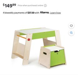 Hape Kids Wooden Play Station & Art Activity Easel Table Set with