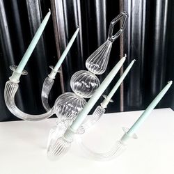 Lead Crystal Hanging Candelabra from Portugal 