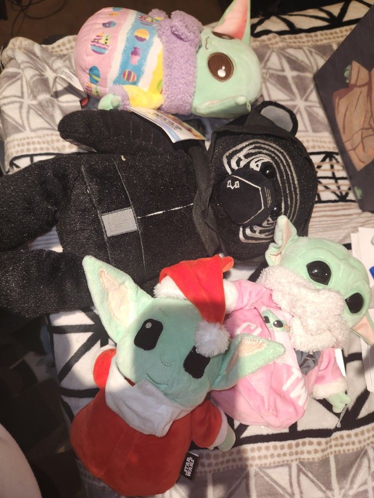grogu & darth vader plush set