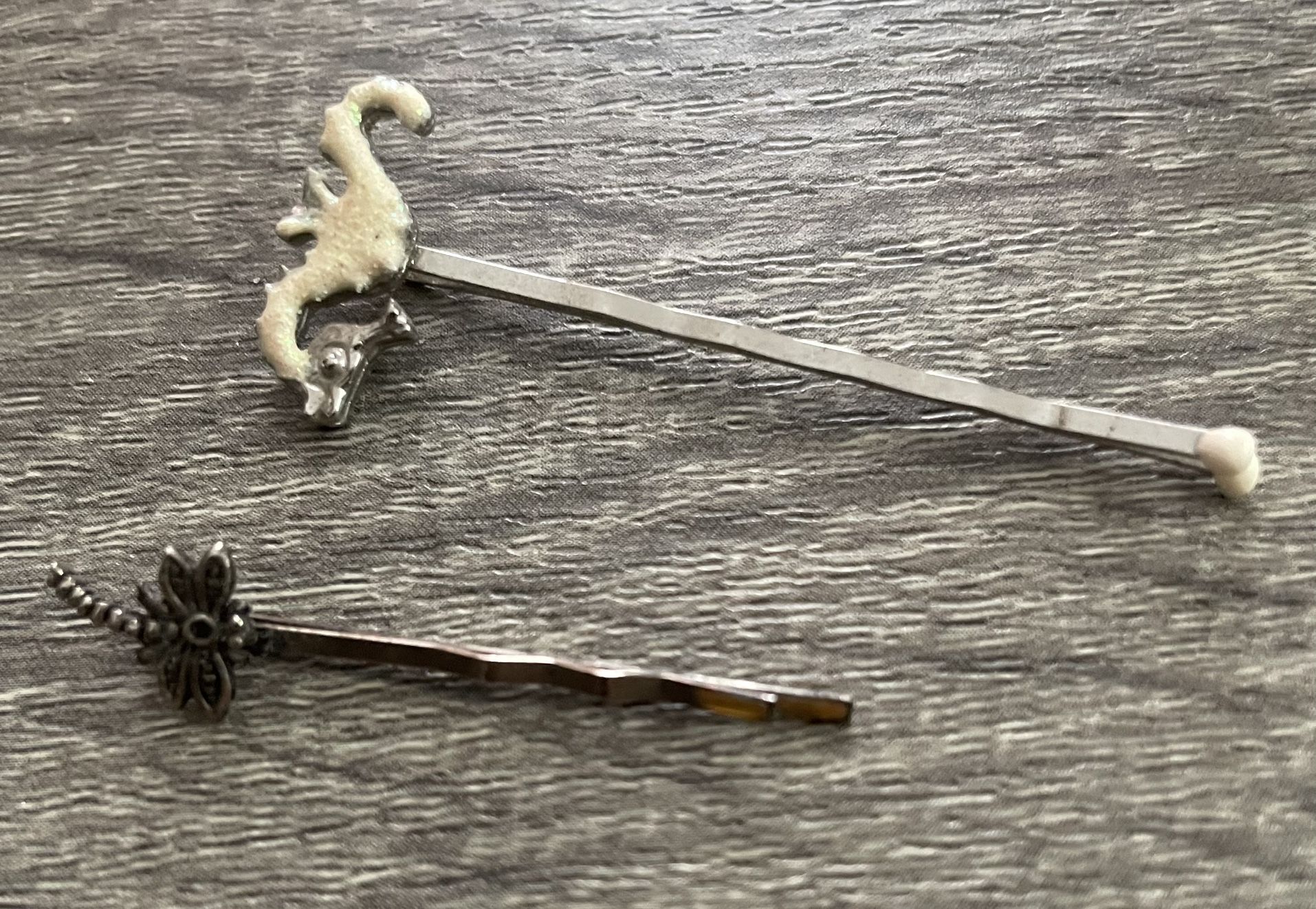 Vintage Sea Horse And Dragon Fly Hair Pin