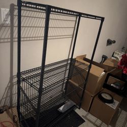 Heavy-Duty Metal Wire Storage Rack with Deep Basket Shelves