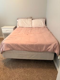 White full  Bed Frame with Headboard