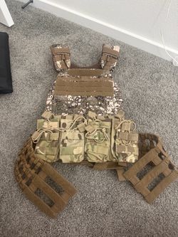 5.11 plate carrier vest (multi camo color) with double mag pouches