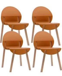 $145 for 4 Newly Assembled Stackable Plastic Dining Chair Modern Dining Chairs 330lb Capacity