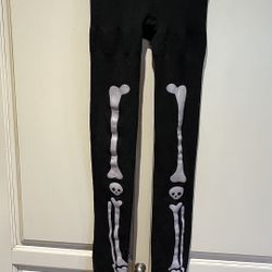 Halloween Skeleton Black Tights Girl Size  7-10 
