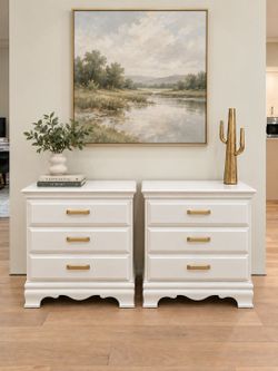 2 white nighstands set nightstand