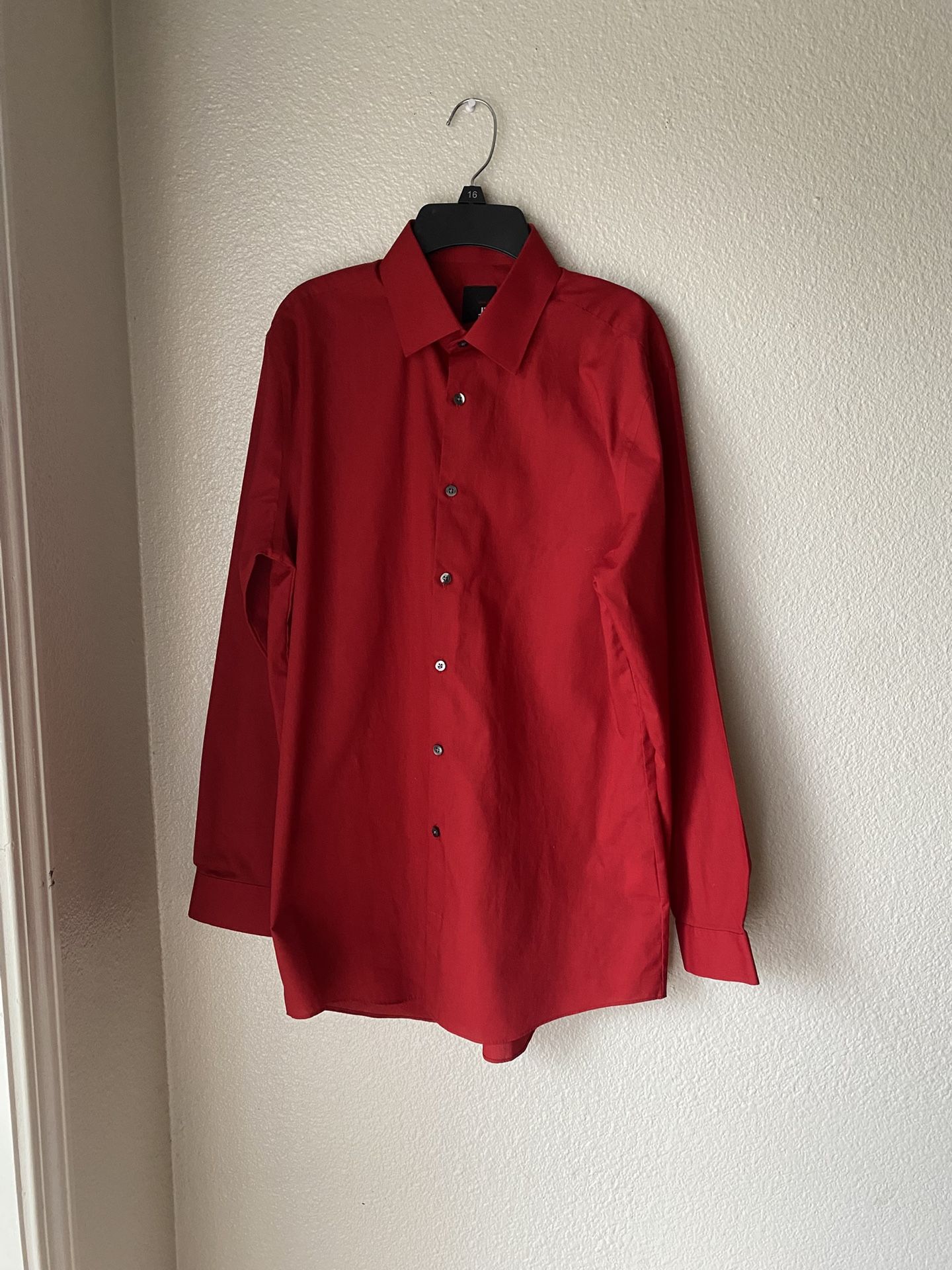 Men’s J.Ferrar brand Red Button Up Dress Shirt Up For Sale