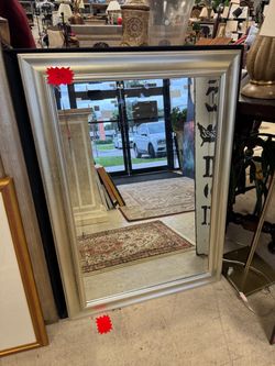 Large Silver Framed Wall Mirror