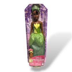 New Mattel Disney Princess Tiana 12” Fashion Doll, Sparkling Look Brown Hair