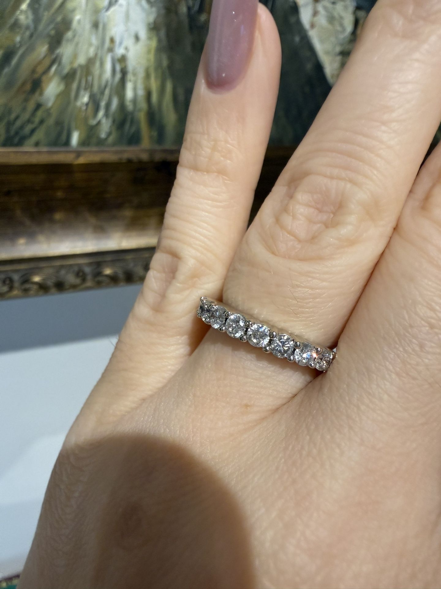 14K White Gold Natural Diamonds 1.35cttw Ring Band