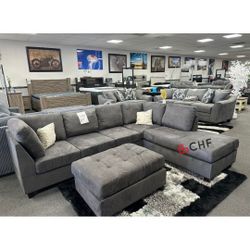 3 Pc Living Room Sectional Sofa With Ottoman