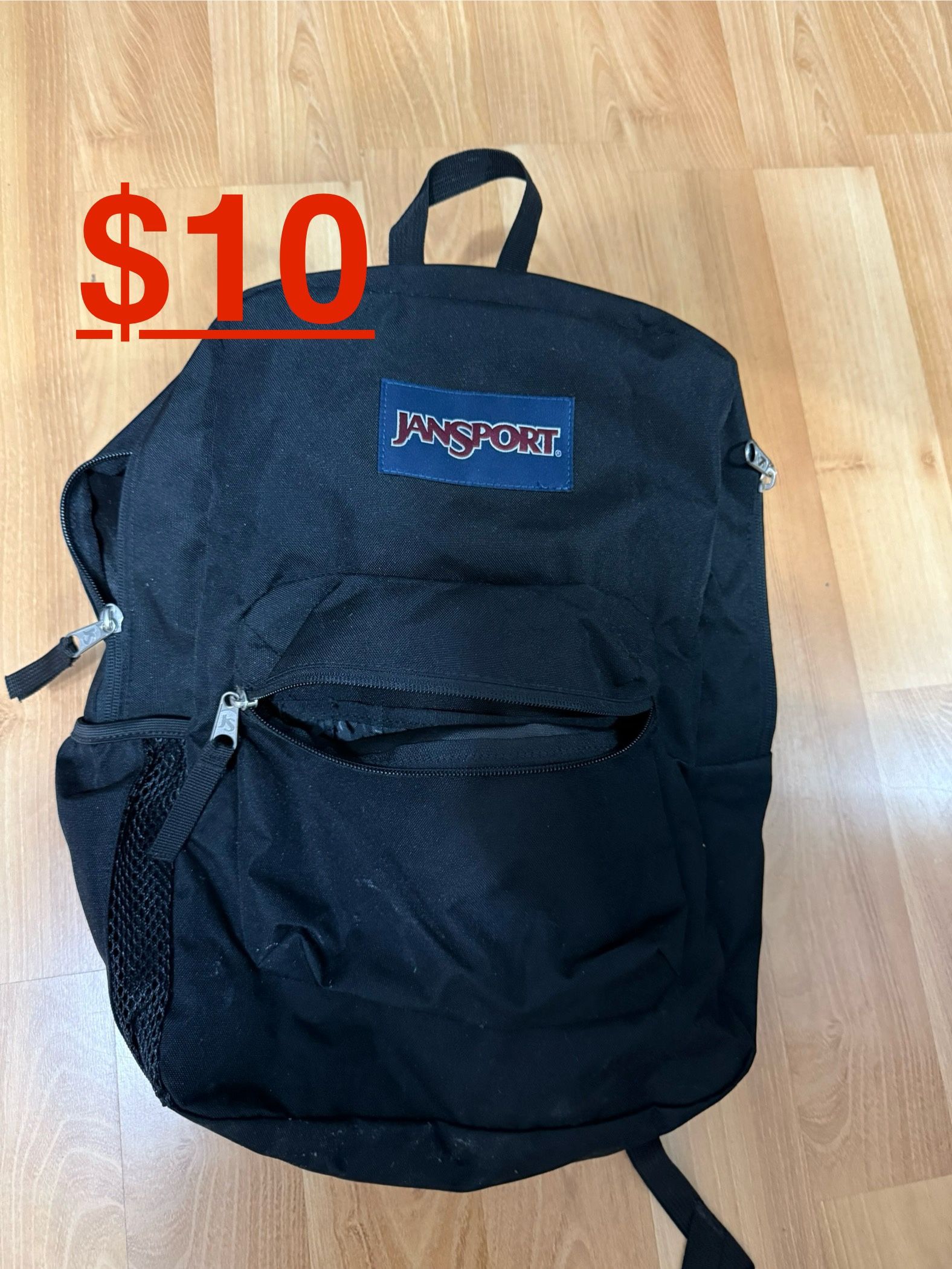 jan sport backpack like new with water bottle holder