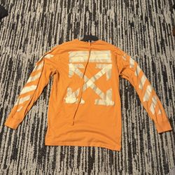 Off White "LOGO" Designer Virgil Abloh Vintage Orange Tee Mens Medium