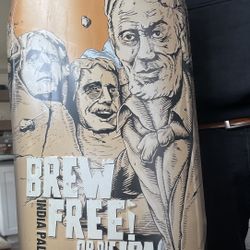 21st Amendment Brewery “Brew Free! Or Die IPA” Giant Beer Can Display / Keg Art