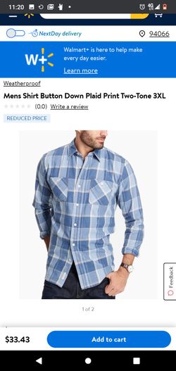 Weatherproof vintage Mens button down plaid shirt S