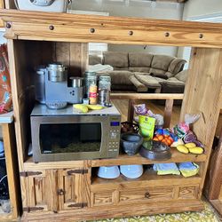 Pine Entertainment Center/Bar/Mini Closet For Baby/Kids Clothes