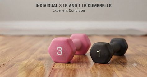 3 pound and 1 pound dumbbells