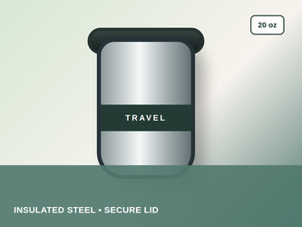 20 oz Insulated Steel Travel Mug