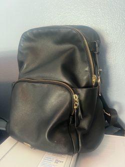 Tumi Black Leather Backpack