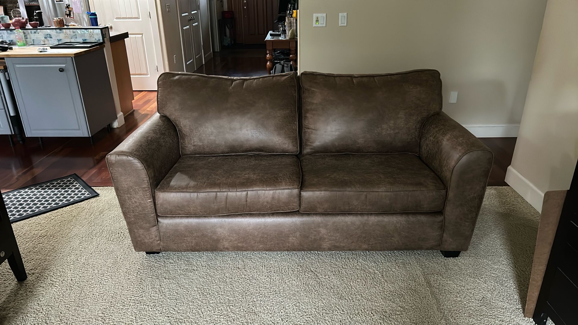 Comfortable  Brown Loveseat 
