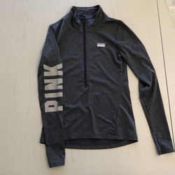 PINK grey pullover warm up jacket XS