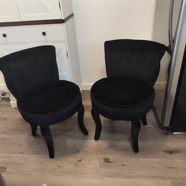 Two Black Velvet Chairs $60